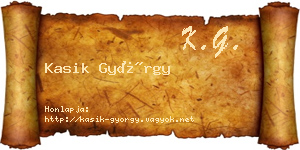 Kasik György névjegykártya