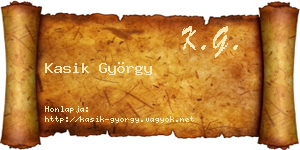 Kasik György névjegykártya